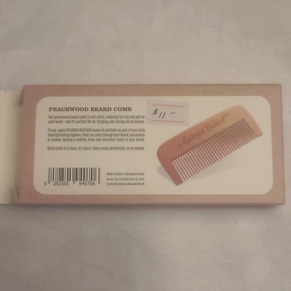 Beard Comb, solid peachwood - Picture 4 of 4